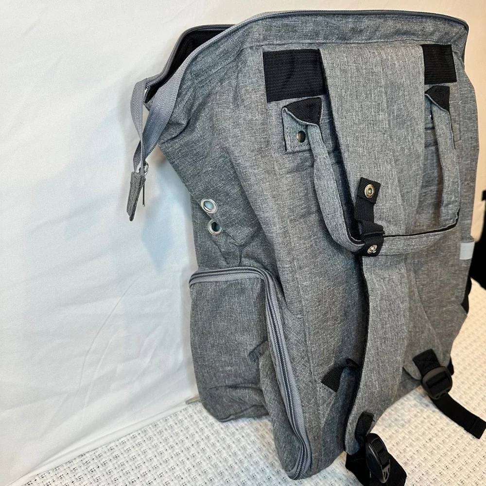 Hooks & Needles Knitting Crochet Organizer Backpack Gray Yarn Storage Bag‎ Large